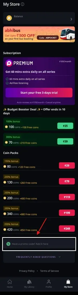 How to Redeem Pocket FM Promo Codes